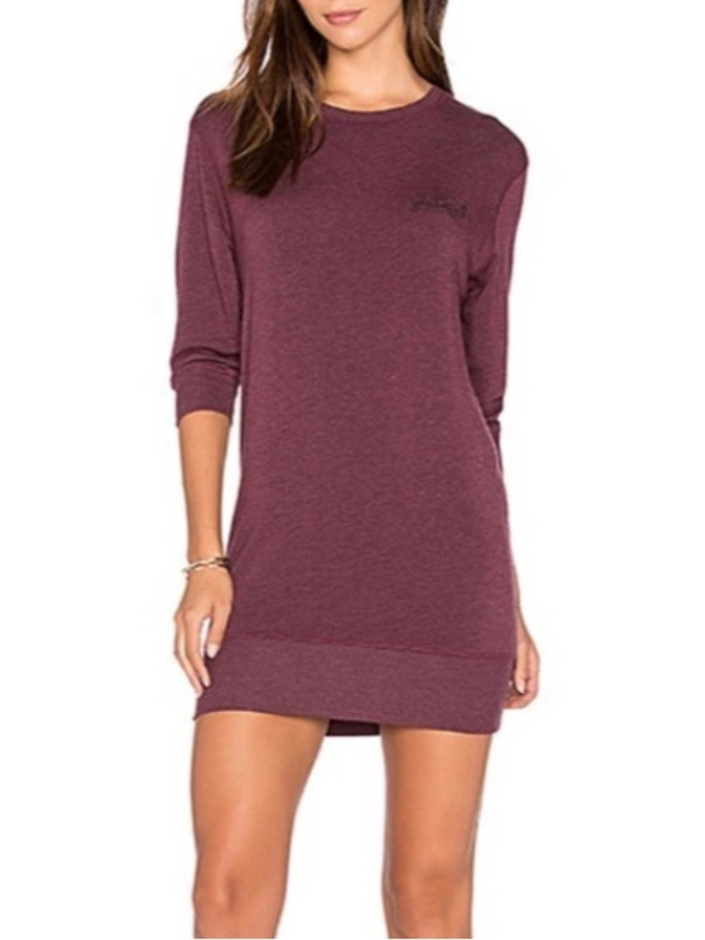 Spiritual Gangster Embroidered Grateful Dress in Garnet Size M